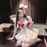 JinXiao Soft & Playful Lingerie Set - Bowknot Maid-Inspired Pure-Yet-Sensual Lolita Erotic Underwear for Women thumbnail