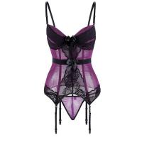 French Lace Bodysuit with Boning - Sexy Mesh Slip Dress for Women, Slimming Corset-Style Sleepwear & Lingerie thumbnail