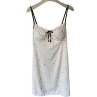 Qing Lian Yi Sexy Sleepwear for Women – Cherry Print Lace-Trimmed Cami Slip Dress with Built-in Pads, Pure & Alluring Lo thumbnail