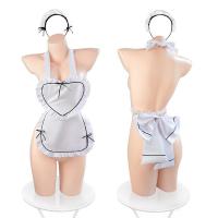 Sexy Maid Costume with Heart Detail - Seductive Role Play Outfit for Women, Lingerie-Style Uniform Set thumbnail