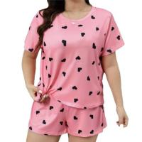 Trendy Women's Sexy Print Lounge Set – Loose Short Sleeve Top & Shorts, Stylish At-Home or Outfit thumbnail