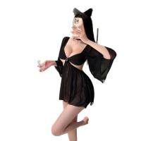 Night Silk Sensual Sheer Lace Sleep Dress - Seductive Open-Crotch Erotic Nightwear for Women thumbnail