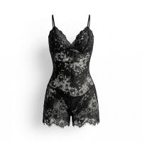 Feiniao Kuiyue Lace Sexy Sleepwear Set - High-Slit Satin & Lace Lingerie for Small Busts, Seductive Nightwear Ensemble thumbnail