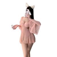 Feiniao Moon Gaze Sheer Lace Seductive Sleep Dress with Open Crotch - Sexy Lingerie Nightwear thumbnail