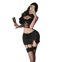 Yese Yese Sexy Lace Bodysuit Set – Pure Temptation Fishbone Corset & Bodycon Skirt for Bold Confidence thumbnail