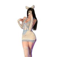 Fei Niao Moon Gazer Lingerie Set - Sheer Maid Costume with Sexy Pencil Skirt & Matching Sleepwear thumbnail