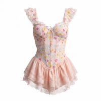 Feiniao Kuiyue Lingerie Set - Floral Print Sweet Corset Bra & Waist-Cinching Sleepwear for Women thumbnail