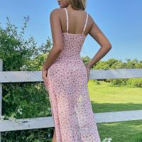 Romantic Lace Sleep Dress for Women – Sexy Sheer Mesh Long Nightgown with Side Slit & Built-in Support thumbnail