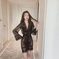 Weimiaoqing Women's Sheer Mesh Lingerie Set - Sexy Lace Sleepwear & Seductive Robe Outfit thumbnail