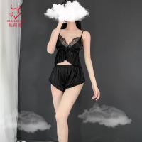 Sexy Lace Sleepwear Set for Women – Breathable Ice Silk Bedroom Lingerie Outfit, Comfortable & Alluring Nightwear thumbnail