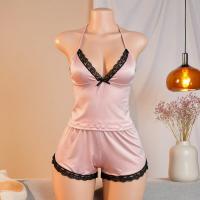 Sexy Leopard Print Two-Piece Sleepwear Set – High-Slit Matching Top & Shorts for Women, Trendy Lingerie Outfit thumbnail