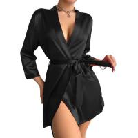 Pure Color Sexy Summer Sleep Dress for Women – Lightweight Breathable Ice Silk Robe & Loungewear Set thumbnail