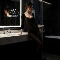 Sexy Sheer Open-Crotch Bodysuit for Women – Seductive Transparent Lingerie Set, Erotic Costume Outfit thumbnail