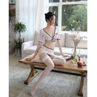Long Night Seductive Lingerie Set for Women – Sexy Sheer Stockings & Matching Sleep Dress Wholesale Dropship thumbnail