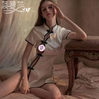 Chinese-Style Split-Qipao Lingerie Set - Seductive Open-Crotch Sleepwear & Vintage Costume thumbnail