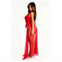 European & American Sheer Lace Sleepwear with Bow Detail – Sexy Transparent Nightgown for Women thumbnail