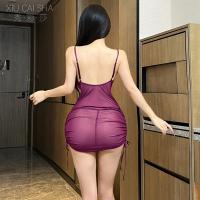 Seductive Lace Sleep Dress for Women – Double-Layer Sheer Babydoll Nightgown, Sensual & Playful Bedroom Lingerie thumbnail