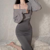 Seductive Lace Tie-Up Backless Sheer Long Nightgown - Pure Temptation Sleep Dress for Women thumbnail