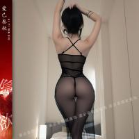Sexy Lace Lingerie Dress - Sheer Mesh Long Slip Dress for Small Bust, No-Remove Seductive Outfit thumbnail