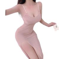 Sexy Lace Lingerie Dress - Sheer Mesh Long Slip Dress for Small Bust, No-Remove Seductive Outfit thumbnail