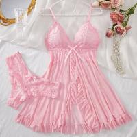 Sexy Lace Sleepwear Set for Women – High-Slit Matching Nightwear Two-Piece, Elegant & Flirty Lingerie-Inspired Pajamas thumbnail
