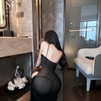 Mannyu Sexy Lingerie Dress - Sheer Mesh High-Slit Evening Gown for Women,European and American Style Erotic Outfit thumbnail