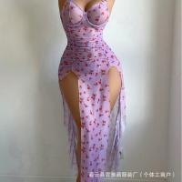 Plus Size Sexy Lace Sheer Split Long Nightgown - Alluring Matching Set for Women thumbnail
