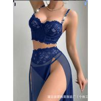 Plus Size Sexy Lace Sheer Chemise - High-Quality Peekaboo Slit Long Slip Dress with Push-Up Straps thumbnail