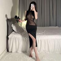Sexy Lace Sheer Bodycon Dress for Women – Provocative Nightclub Party Dress, Tight Fit & Alluring Mesh Long Dress thumbnail