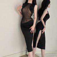 Sexy Lace Sheer Bodycon Dress for Women – Provocative Nightclub Party Dress, Tight Fit & Alluring Mesh Long Dress thumbnail