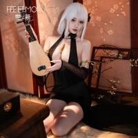 Feimu Halloween Lingerie Dress - Deep V-Neck Cheongsam Style Sensual Sleepwear for Women thumbnail