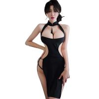 Seductive Qipao Lingerie Dress - Sexy Split Long Gown for Nightwear & Role Play thumbnail