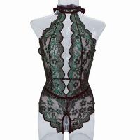 Sexy Lace See-Through Lingerie Set - Deep V Open-Cup Hookless Bra & Crotchless Bodysuit for Women thumbnail