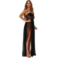 Muse Maxi Dress White Mesh Long Gown – Trendy European and American Style Flowy Summer Dress for Women thumbnail