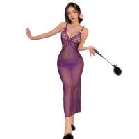 Meinaer Sexy Mesh Deep V-Neck Sleeveless Nightclub Dress - Sheer Thin Long Evening Gown for Women thumbnail