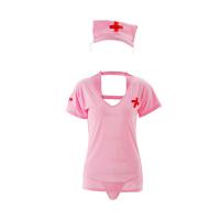 Sexy Nurse Costume Set - Backless Grid Lace Lingerie Outfit for Role Play & Adult Fun thumbnail