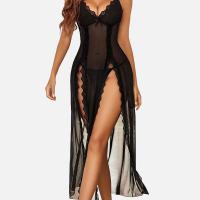 V-Neck Backless Lace Sleep Set for Women – Sexy Mesh Print Camisole & Matching Shorts thumbnail