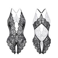 Feimu Deep V Lace Bodysuit with Open Crotch - Sexy Lingerie Sleepwear for Date Night & Intimate Moments thumbnail