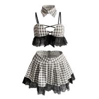 Qingruohan Women's Sexy Costume Set - Student Uniform Role Play Lingerie Outfit for Passionate & Playful Moments thumbnail