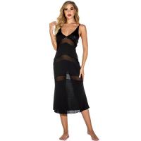 S6XL Plus Size European and American Lingerie Mesh Lace Slip Dress – Sexy Long Nightgown for Women thumbnail