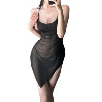 Feitiyu Seductive Lingerie Dress - Sweet & Spicy Sheer Lace Slip Dress with Crisscross Back, Sexy Transparent Nightwear thumbnail
