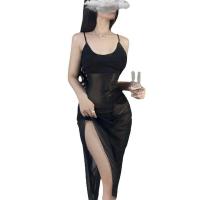Women's Plus Size Sexy Lace Mesh Long Nightgown - Transparent Seductive Sleep Dress for Intimate Nights thumbnail