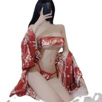 Japanese-Style Sexy Deep V Lingerie Set - Seductive Kimono-Inspired Bedroom Outfit thumbnail