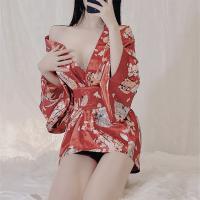 Japanese-Style Sexy Deep V Lingerie Set - Seductive Kimono-Inspired Bedroom Outfit thumbnail