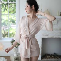 Fantasy Lace Sheer Robe Set - Pure & Tempting Boyfriend-Style Sleepwear & Loungewear Outfit thumbnail