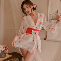 Japanese Kimono Sakura Bathrobe for Women – Sexy Ice Silk V-Neck Cosplay Sleepwear & Lounge Robe thumbnail