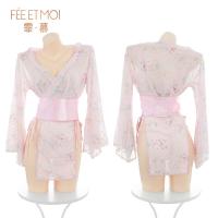 Feimu Japanese-Style Seductive Side-Open Thong Set – Revealing Cheeky Lingerie, No-Remove 3-Piece Erotic Underwear 6604 thumbnail