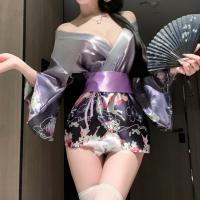 Japanese Kimono Lingerie Set - Sexy Yami Kawaii Costume for Role Play & Sleepwear thumbnail