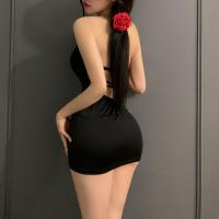 Sexy Secretary Lingerie Set - Midnight Seduction Lace Bra & Panty, Plus Size Flirty Bedroom Outfit for Small Bust thumbnail