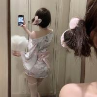 Pure & Tempting Japanese-Inspired Kimono Lingerie Set – No-Remove Sleepwear for Nighttime Romance thumbnail